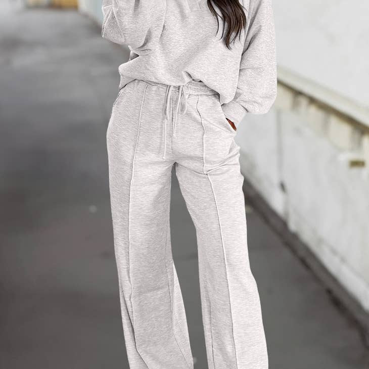 Grey set collared pant set