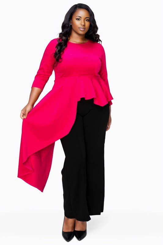 Asymmetrical Peplum Top