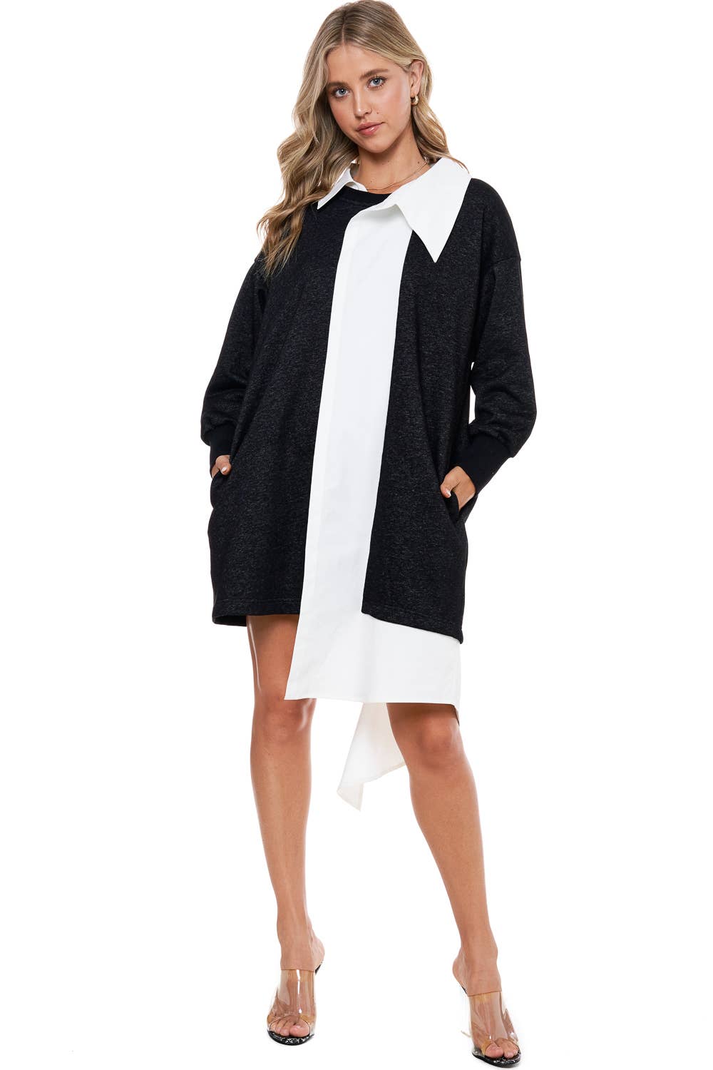 Orange  TOV Midi Shirt Dress