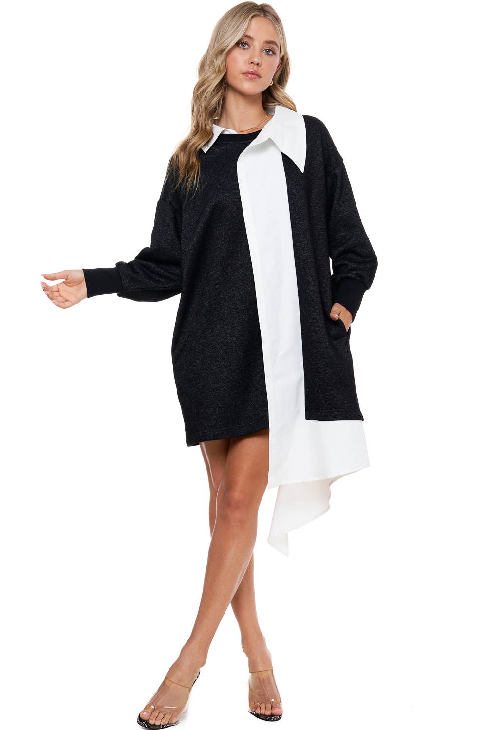 Orange  TOV Midi Shirt Dress
