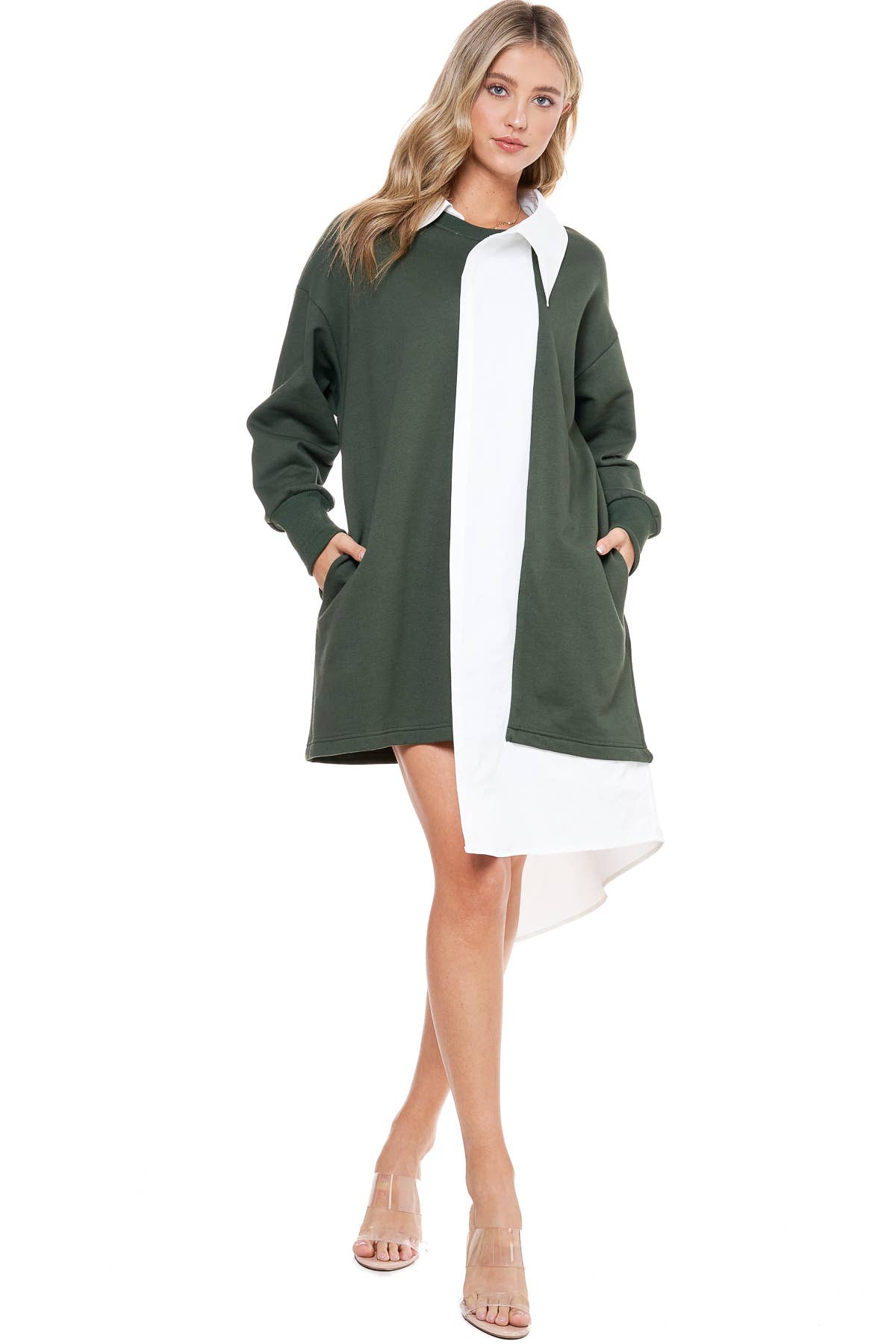 Orange  TOV Midi Shirt Dress