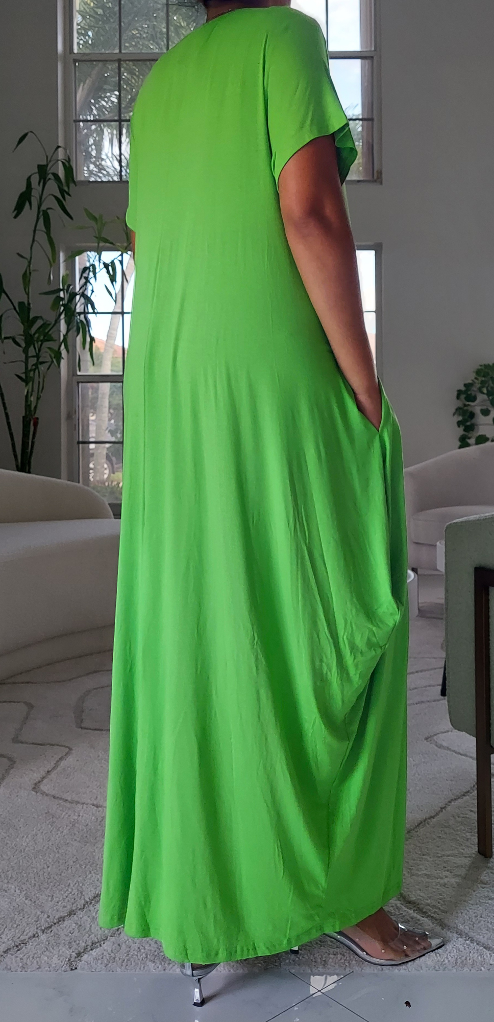 Jersey  Dress/Short Sleeve/ Bright Green