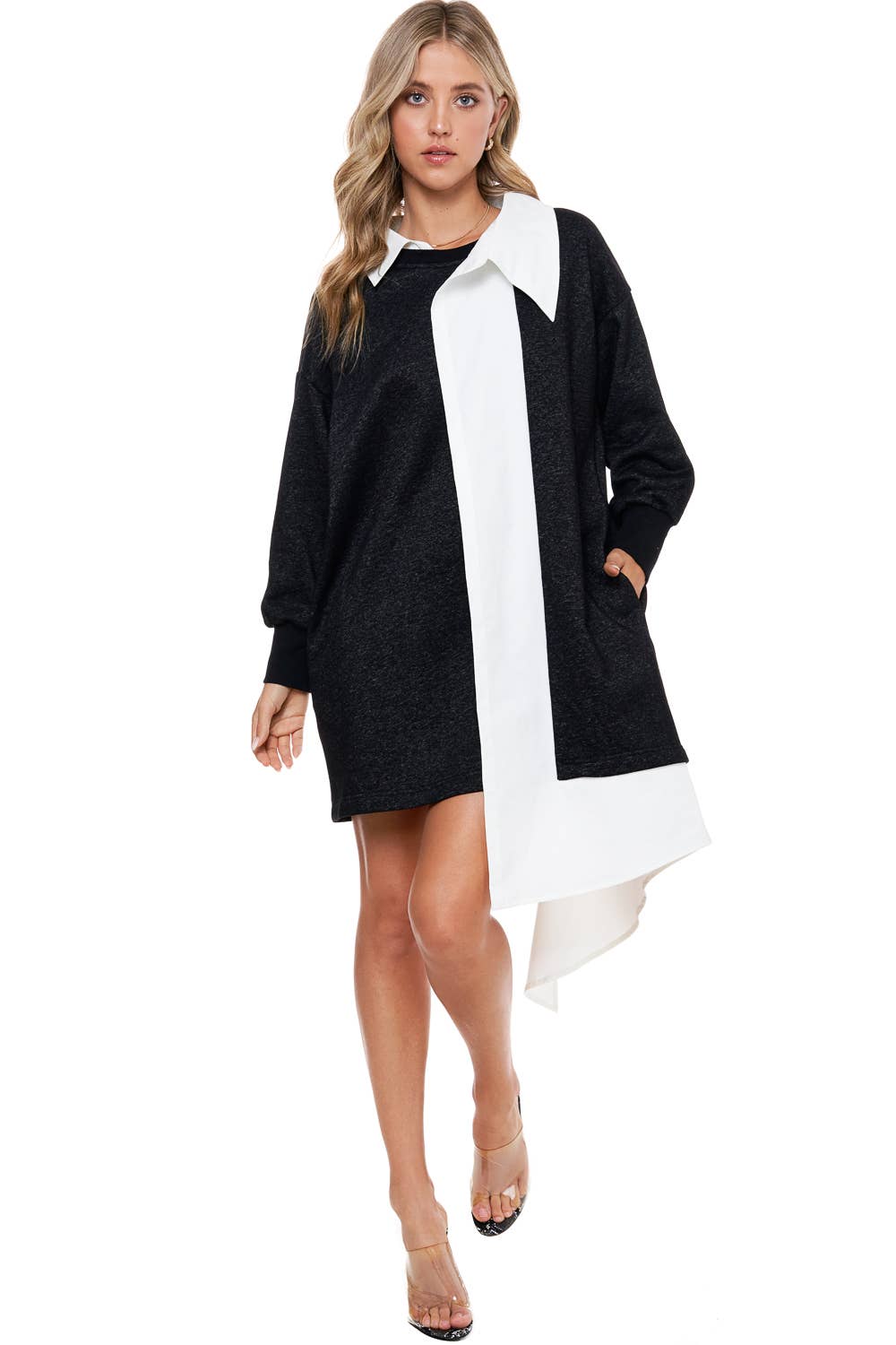 Orange  TOV Midi Shirt Dress