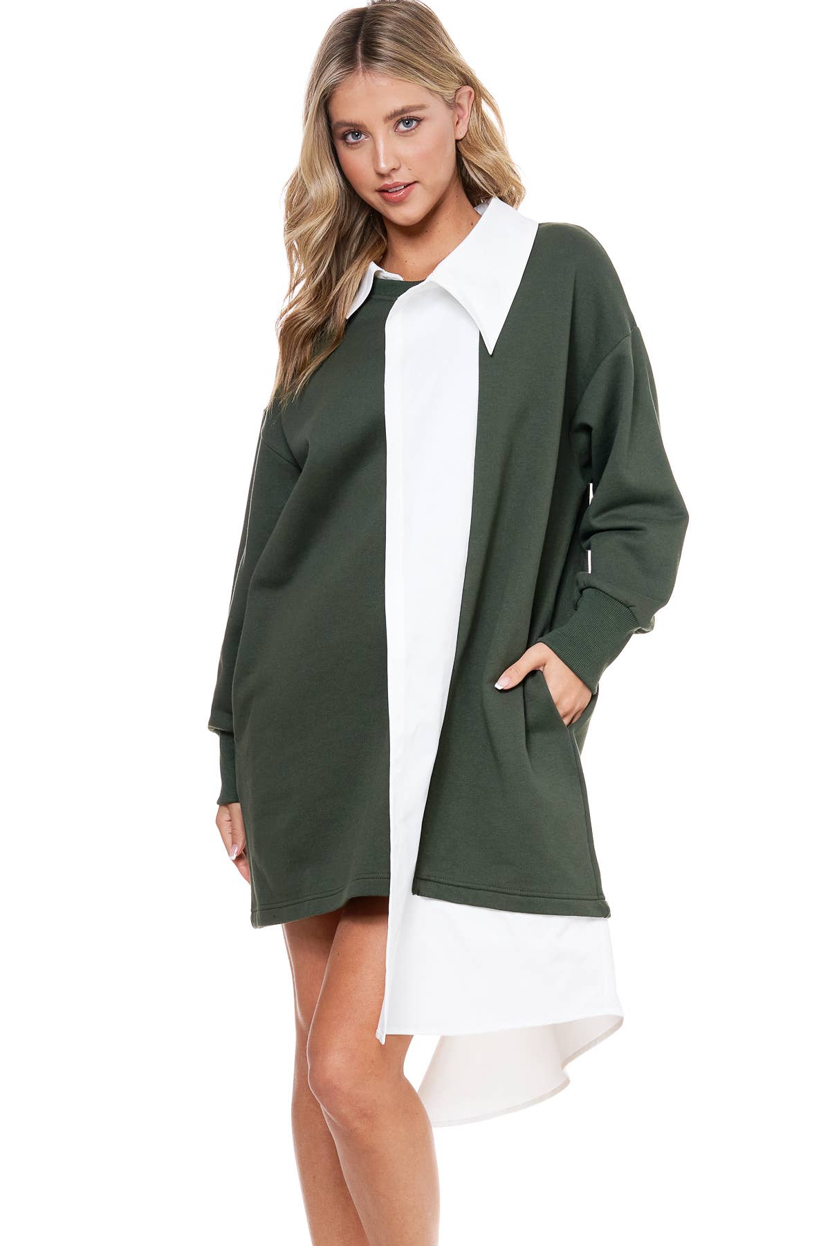 Orange  TOV Midi Shirt Dress