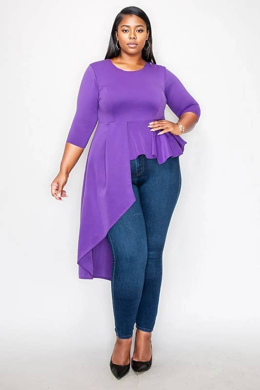 Asymmetrical Peplum Top