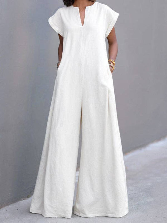 High Waist Pleated Pocket Jumpsuit