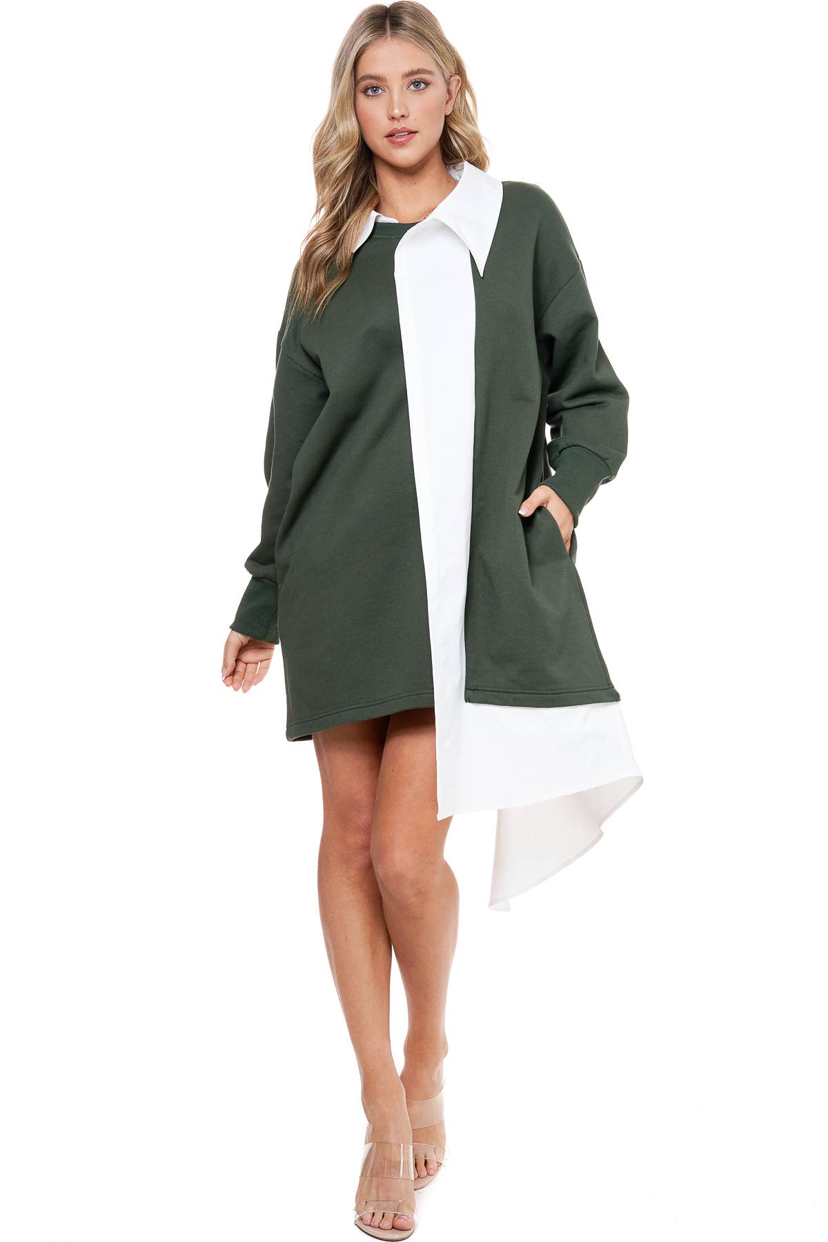 Orange  TOV Midi Shirt Dress